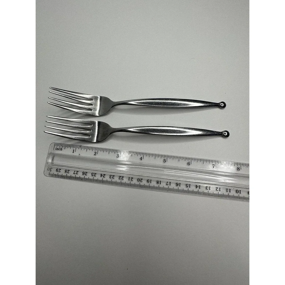 Faberware Circle Dot Stainless Flatware Replacement 2‎ Dinner Forks